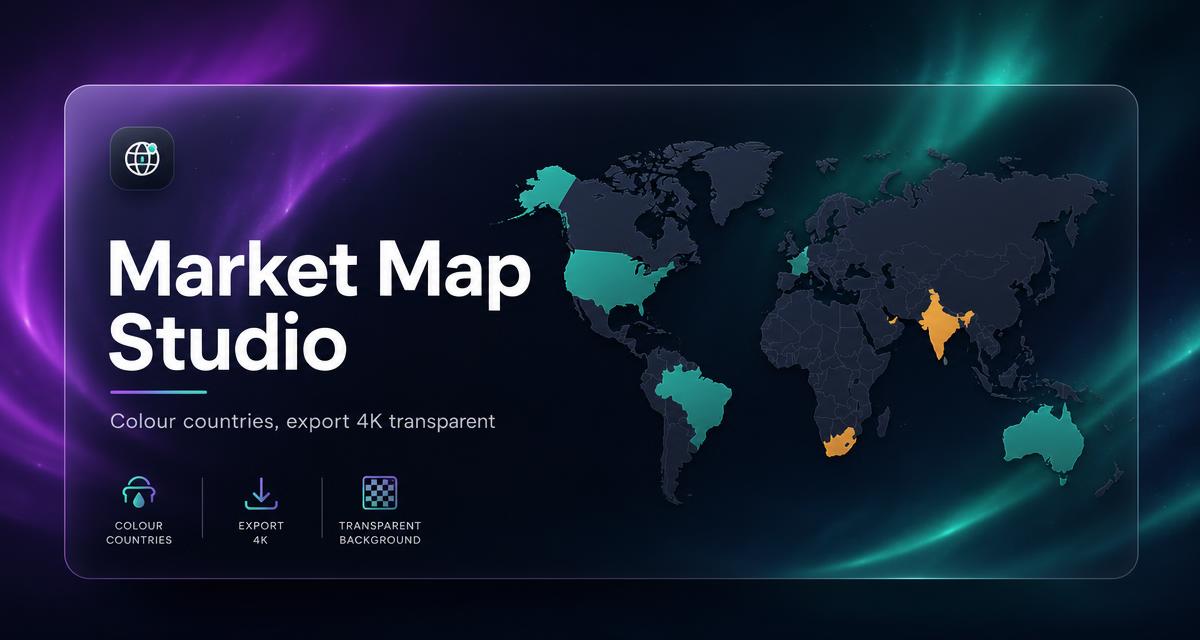 Interactive world map with countries coloured by market opportunity score